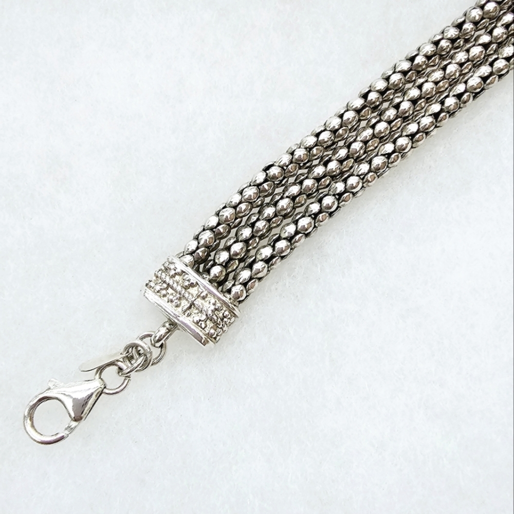 Silpada Rare Sterling Silver Triple Strand Popcorn Bracelet B1210 *FIRM* - Picture 7 of 14